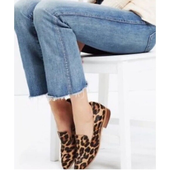 Madewell Women's Size 6 Loafers Leopard Calf Hair Flats Shoes Brown Black - Picture 10 of 10